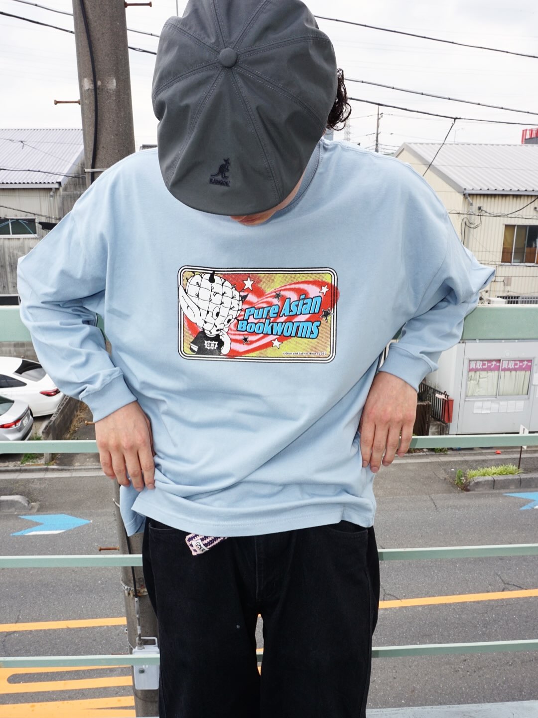 Glue x Corner Books - Bookworms Big Silhouette Longsleeve (Light Blue)