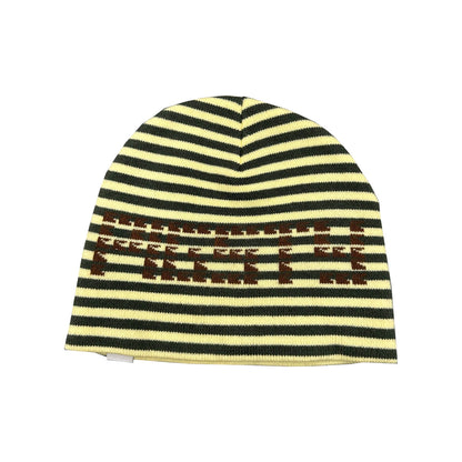 Pigsty - Striped Studded Logo Beanie