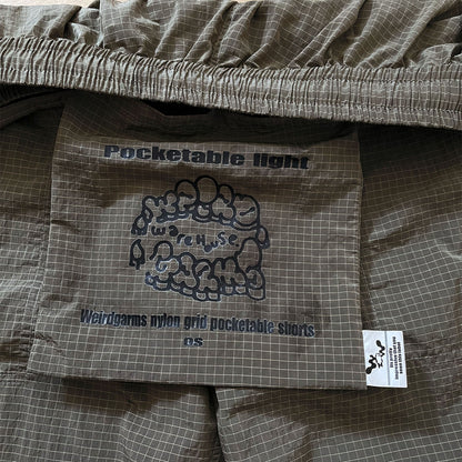 Weirdgarms - Nylon Short Army Big Grid