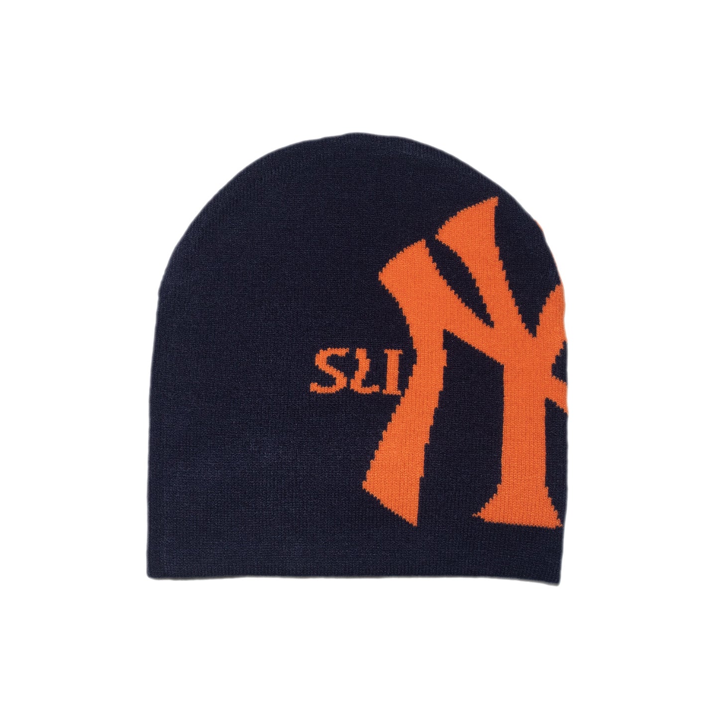 NY Reversible Skull Beanie - Navy/Black